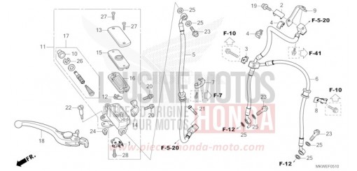 FRONT BRAKE MASTER CYLINDER NC750XAS de 2025